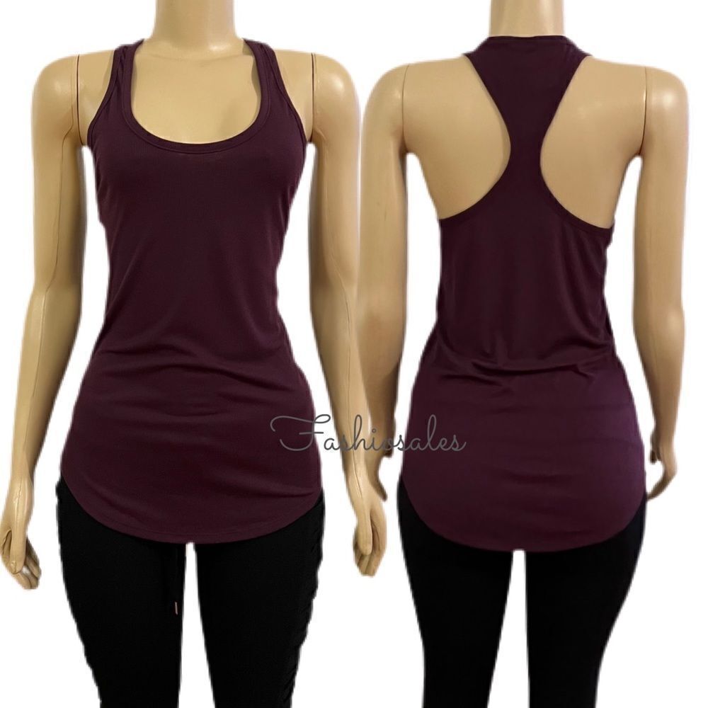 Victoria’s Secret PINK Ribbed Racerback soft tank top Wine